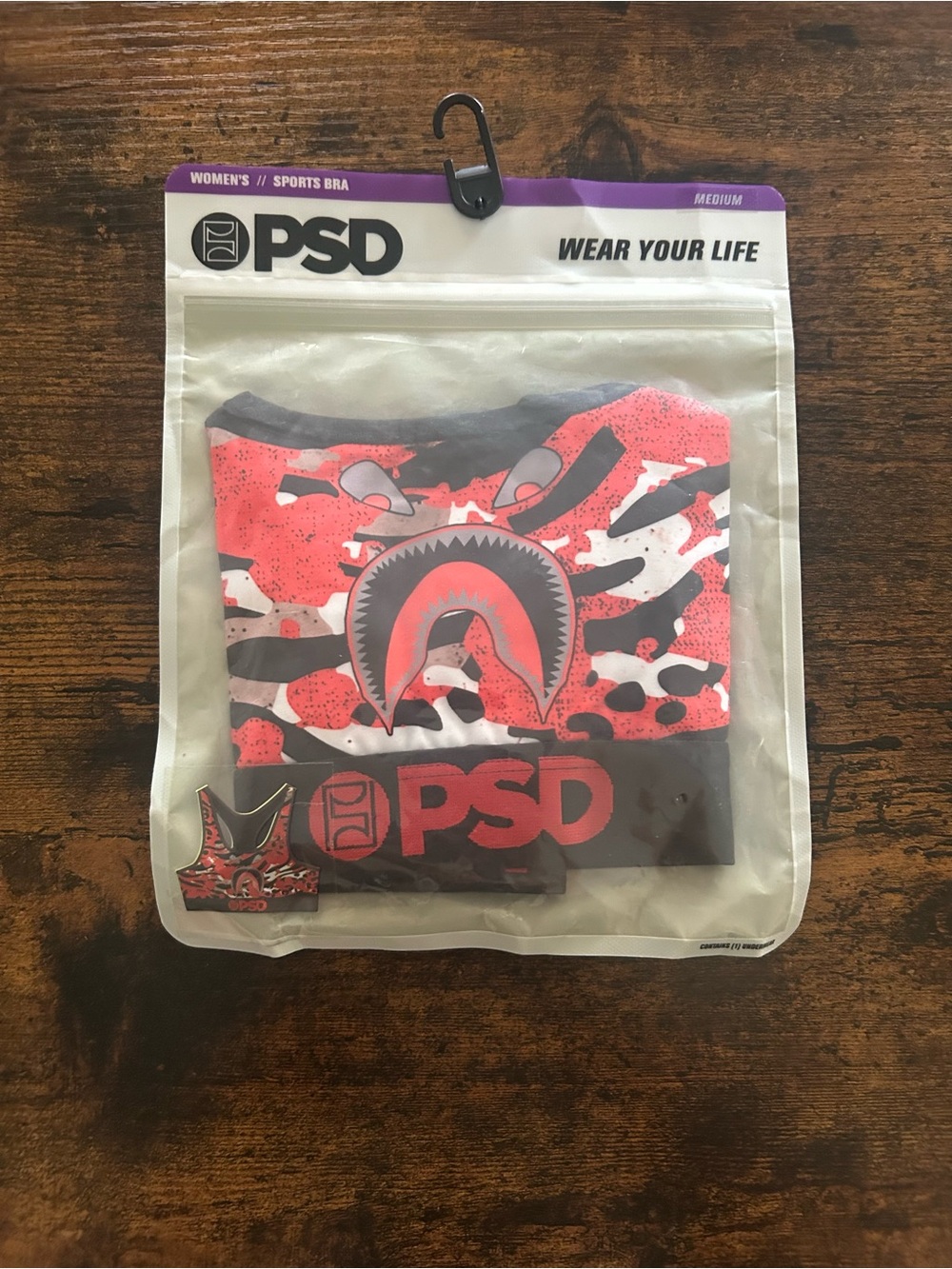 PSD women’s Sports Bra - Red Camo-medium